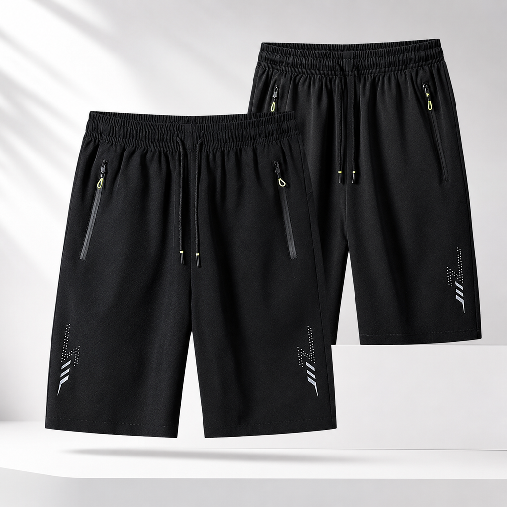 Pantalones Cortos de Deporte con Bolsillos de Cremallera – Máximo Rendimiento.