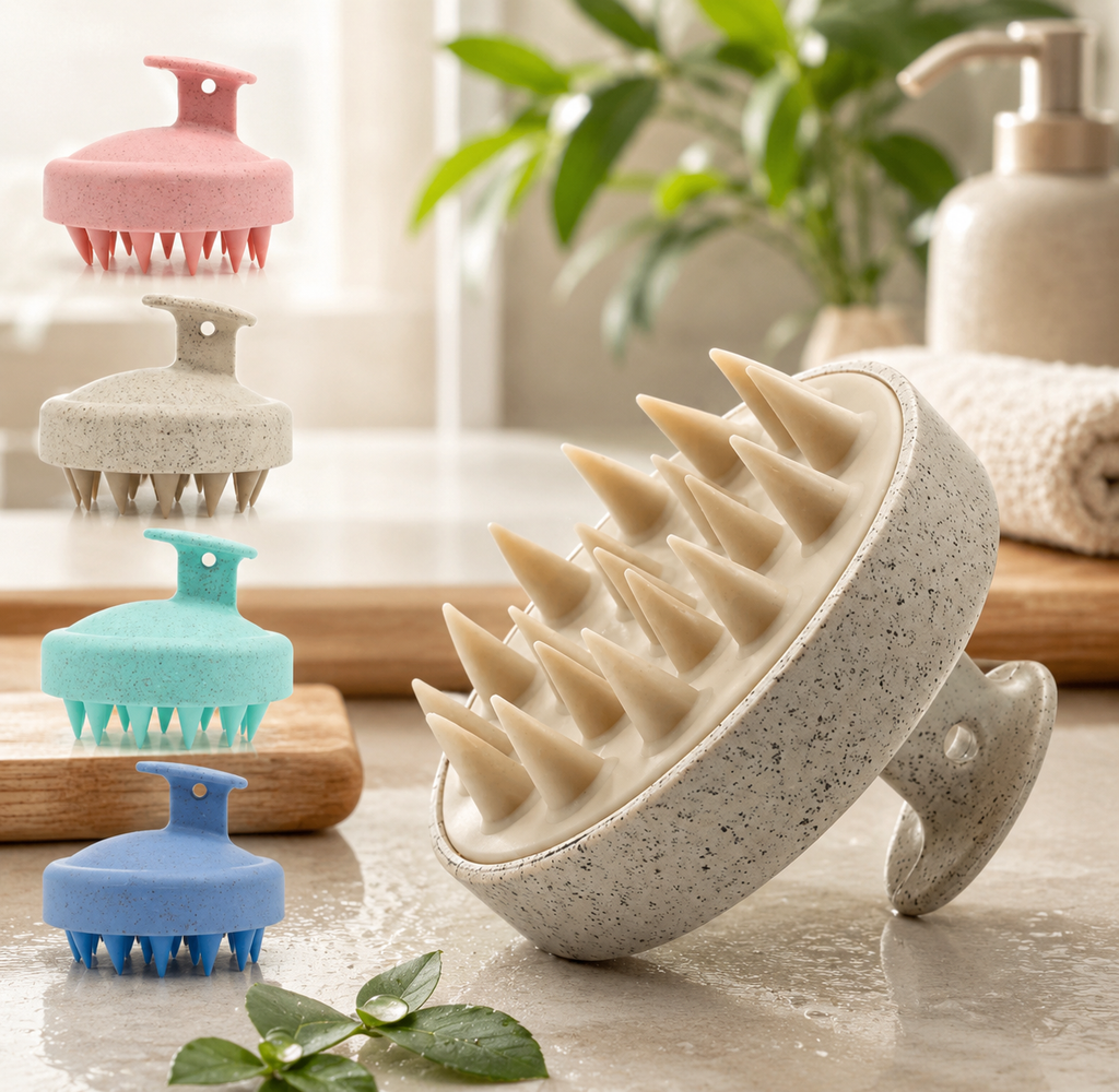 Sistema de Terapia Capilar Ergonómico: Cepillo Masajeador y Exfoliante de Alta Precisión