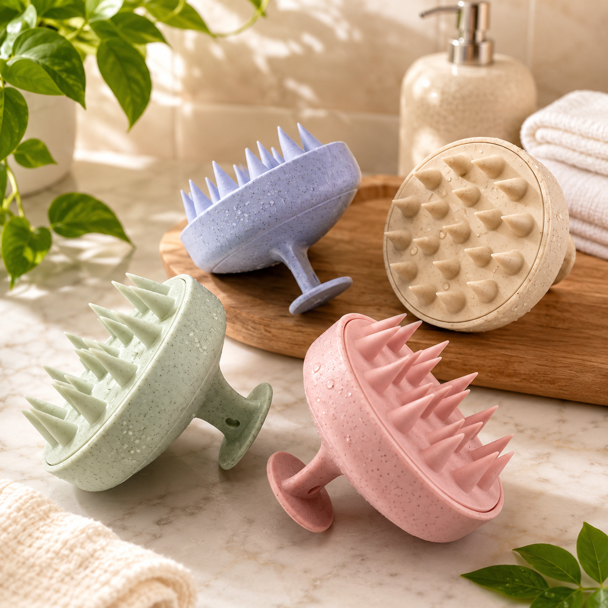 Sistema de Terapia Capilar Ergonómico: Cepillo Masajeador y Exfoliante de Alta Precisión