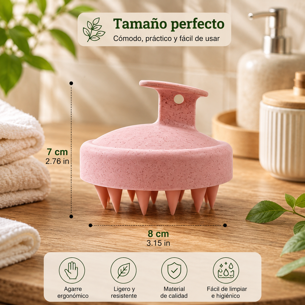 Sistema de Terapia Capilar Ergonómico: Cepillo Masajeador y Exfoliante de Alta Precisión