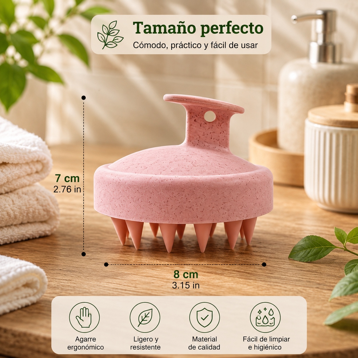 Sistema de Terapia Capilar Ergonómico: Cepillo Masajeador y Exfoliante de Alta Precisión