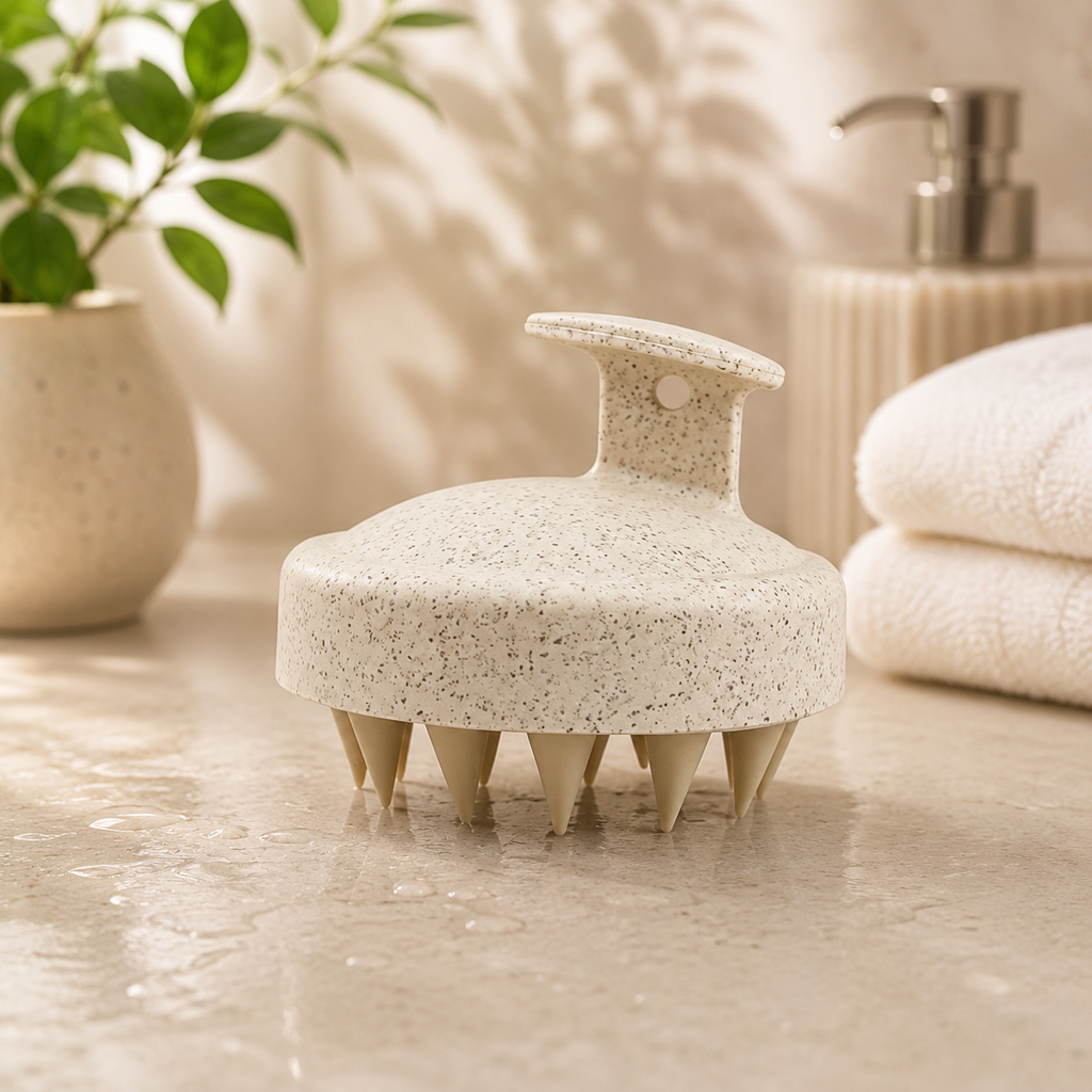 Sistema de Terapia Capilar Ergonómico: Cepillo Masajeador y Exfoliante de Alta Precisión