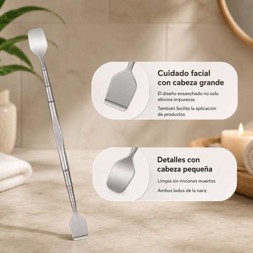 Removedor de espinillas de doble punta (Limpiador de poros faciales y exfoliante)