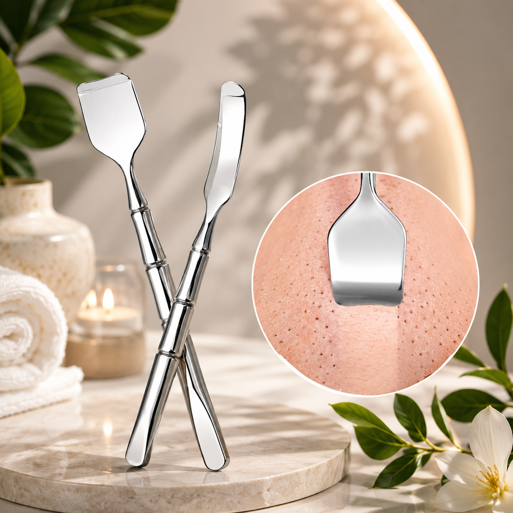 Removedor de espinillas de doble punta (Limpiador de poros faciales y exfoliante)