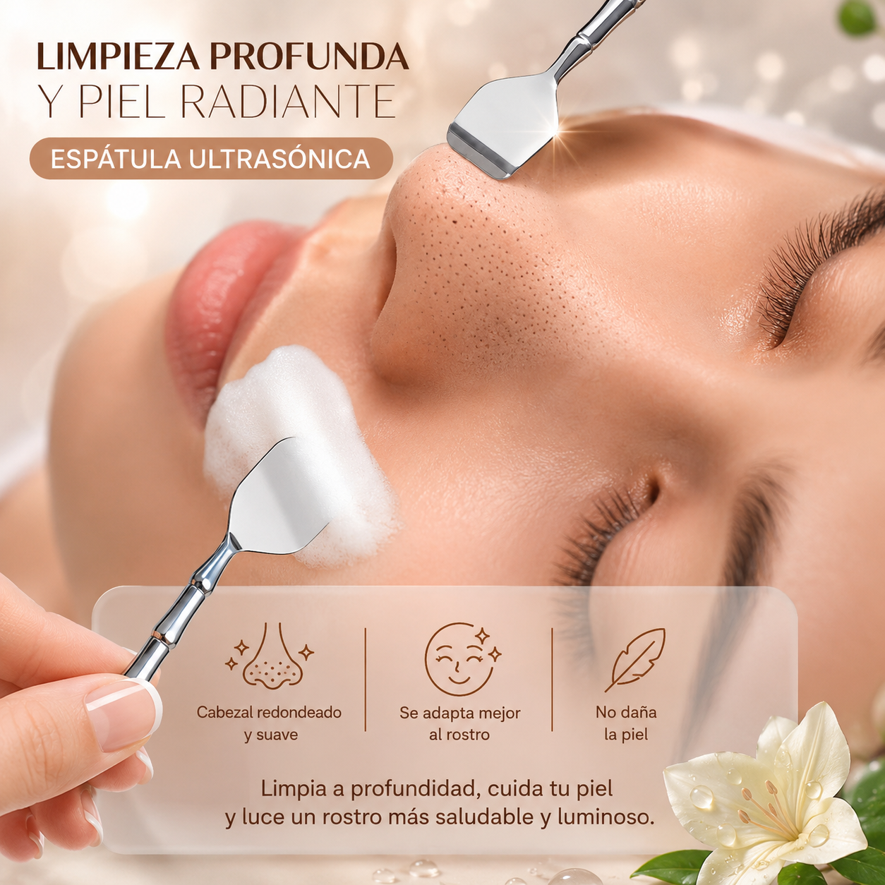 Removedor de espinillas de doble punta (Limpiador de poros faciales y exfoliante)