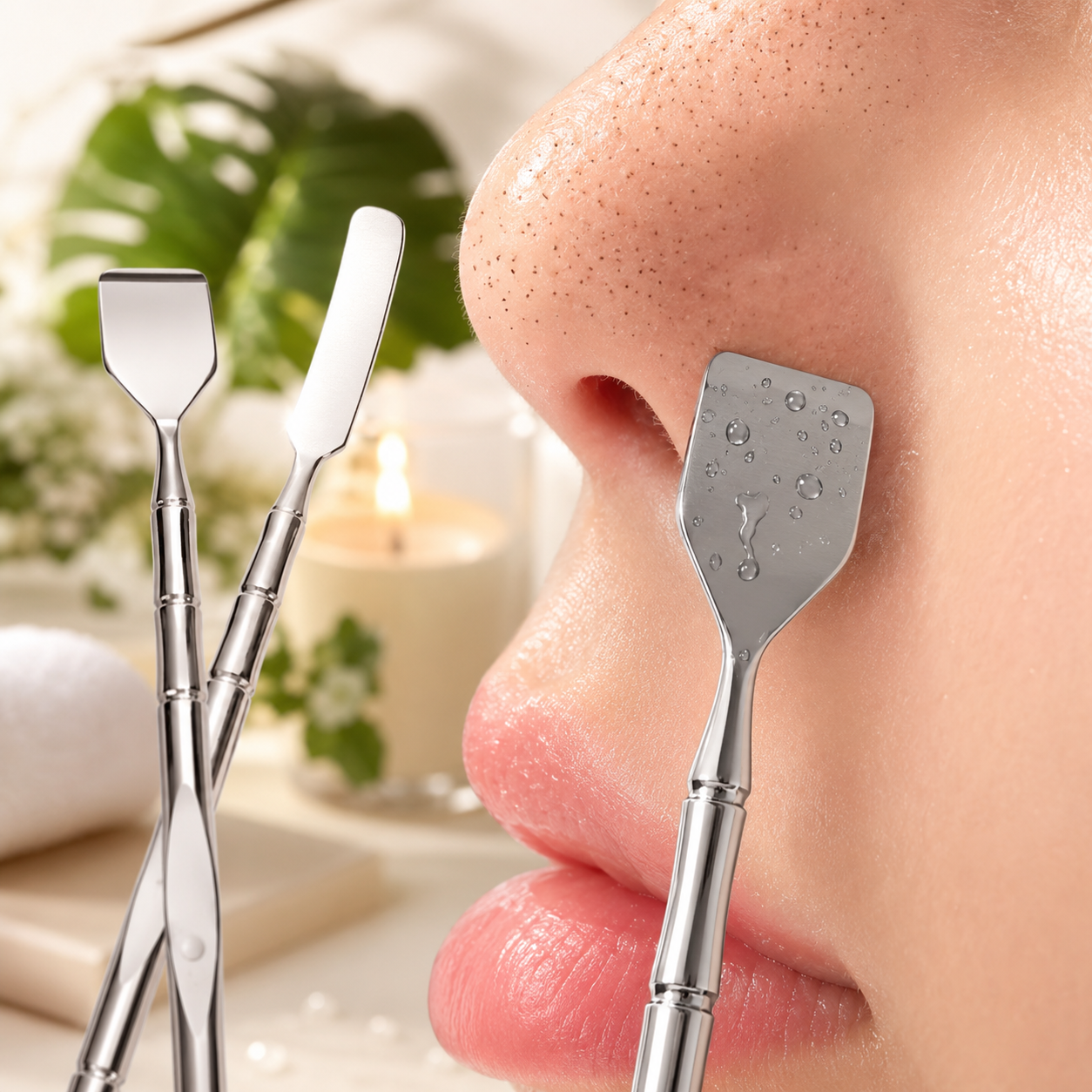 Removedor de espinillas de doble punta (Limpiador de poros faciales y exfoliante)