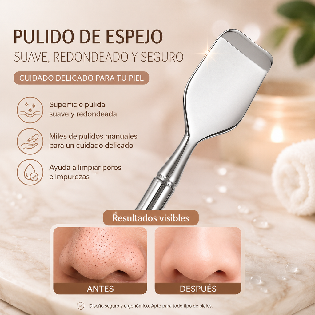 Removedor de espinillas de doble punta (Limpiador de poros faciales y exfoliante)