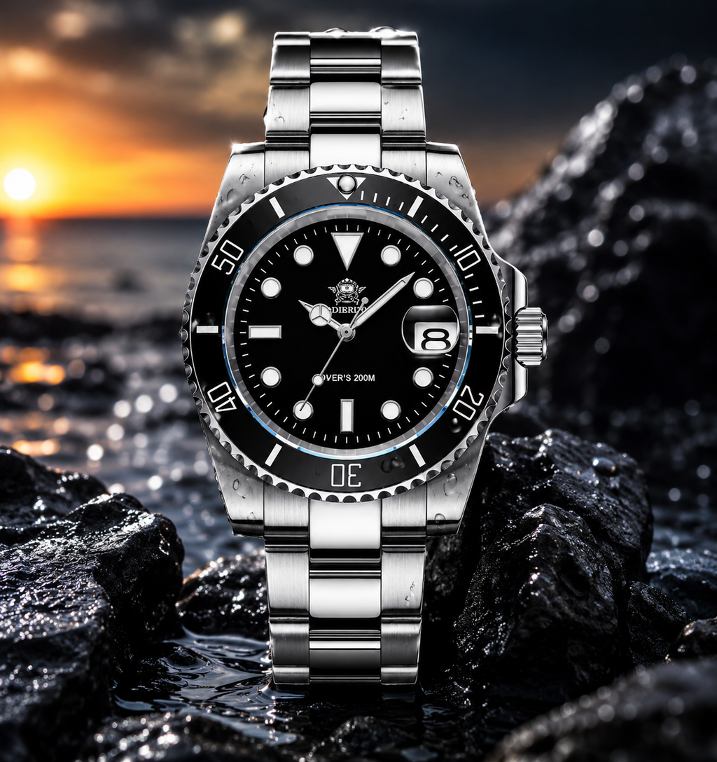 Reloj Deportivo de Lujo para Hombre en Acero Inoxidable – Resistente al Agua 200M