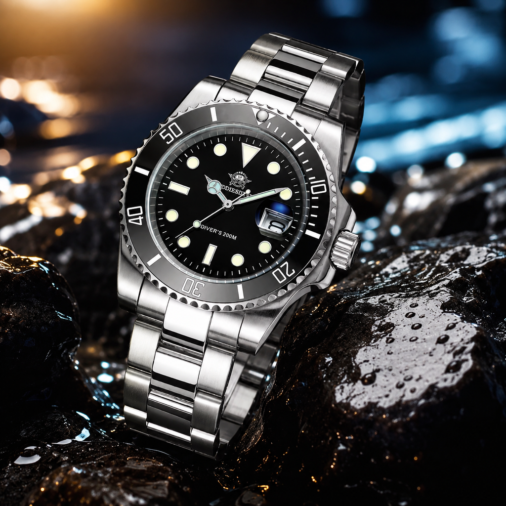 Reloj Deportivo de Lujo para Hombre en Acero Inoxidable – Resistente al Agua 200M