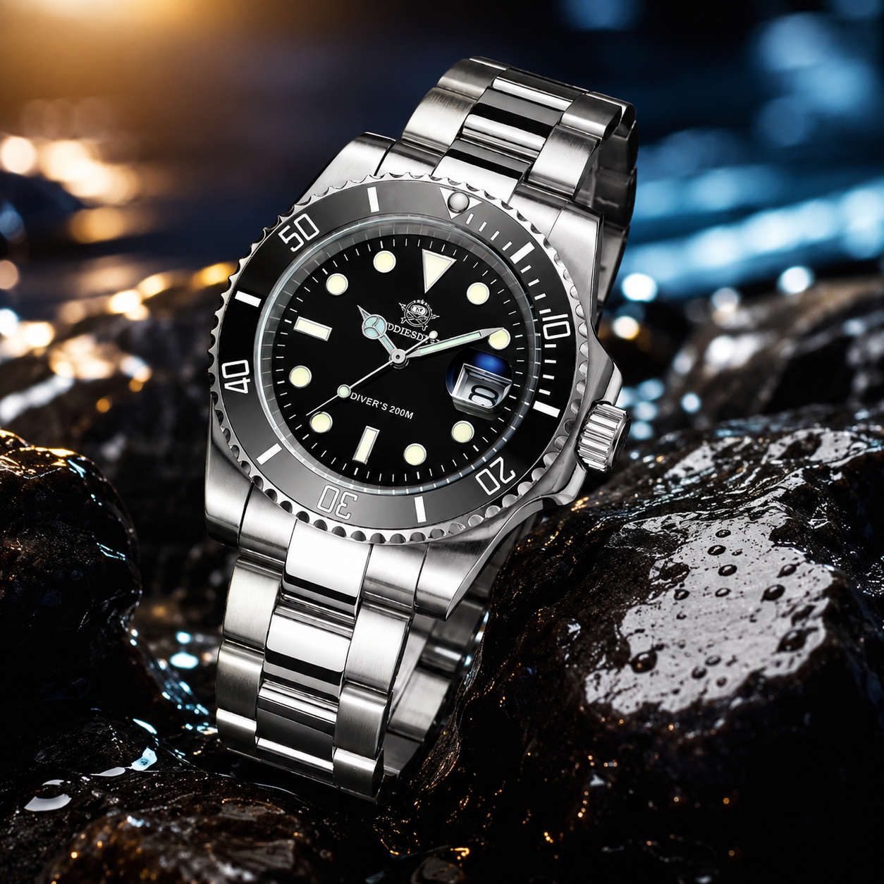 Reloj Deportivo de Lujo para Hombre en Acero Inoxidable – Resistente al Agua 200M